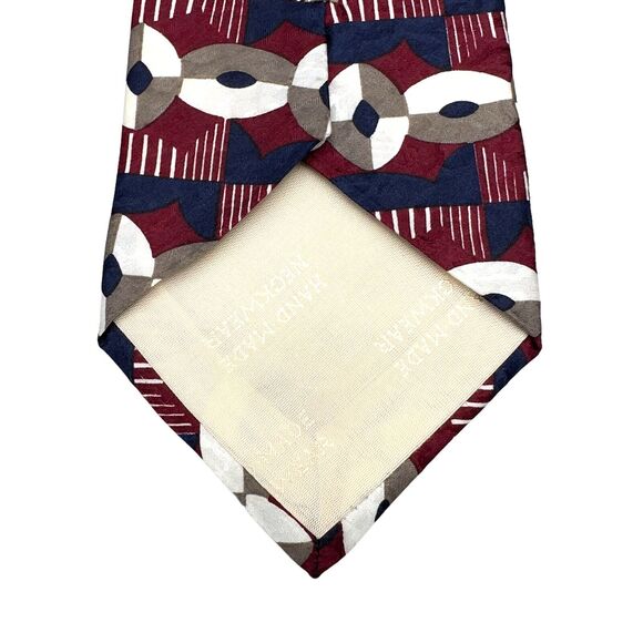Tom James Mens Vintage Silk Dress Tie Made in USA Multi Geometric 58" 3.75" - Picture 7 of 9